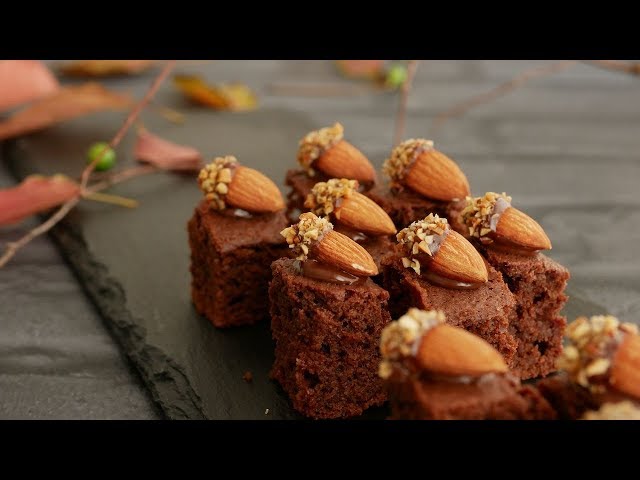秋だもん。どんぐりころころチョコケーキ♪ | Almond Acorn Chocolate cake