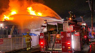 LAFD Battling Greater Alarm Large Commercial Structure Fire (Van Nuys)