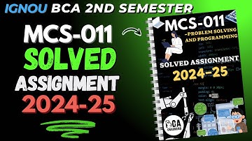MCS-011 Solved Assignment January 2025 || IGNOU BCA 2nd Semester Solved Assignment 2025