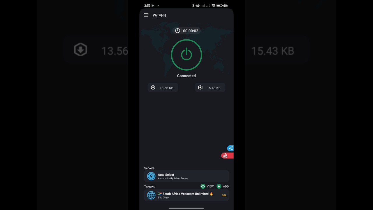 WyrVPN - 🇿🇦 South Africa Vodacom Free Internet 