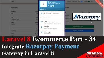 Laravel 8 Ecom Part-34 : Razorpay payment gateway integration in laravel 8 ecommerce