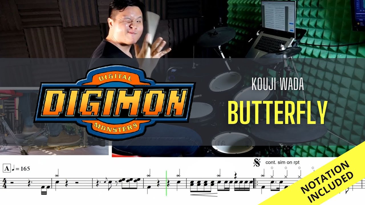 Digimon Adventure OP FULL Kouji Wada Butterfly Drum Cover Raymond