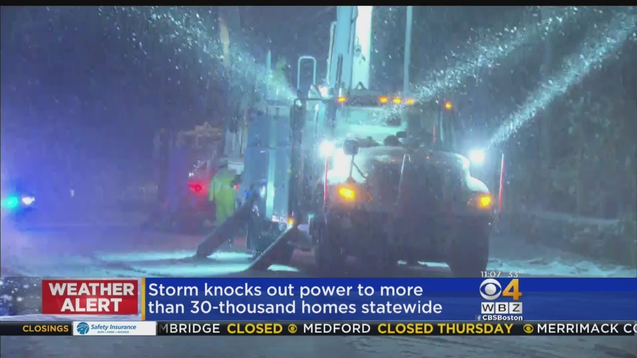 Storm Knocks Out Power To 30,000 In Mass. - YouTube