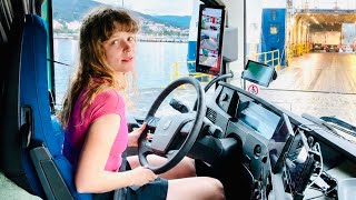 24 Hours with a Solo Female Truck Driver Taking a Ferry to Italy