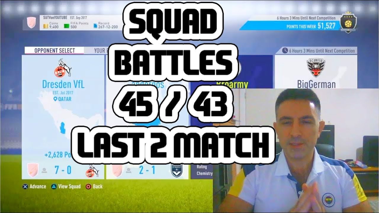 Fifa 18 Squad Battles COMPLETED 43 Games Last  2 matches to reach Next level