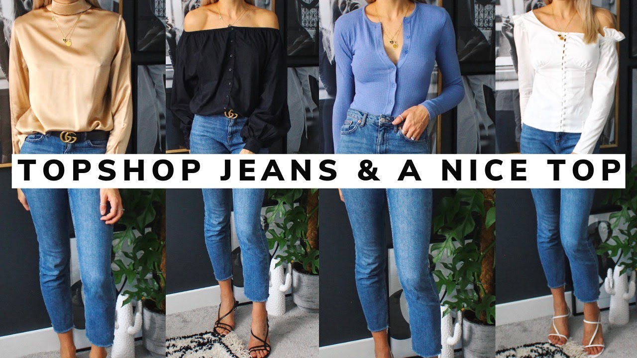 TOPSHOP JEANS & A NICE TOP QUICK OUTFIT IDEAS | Styling Topshop Raw Hem ...