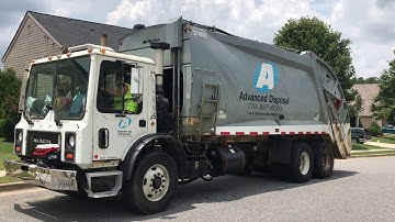 Advanced Disposal: Awesome Sounding Mack MR McNeilus Rear Load Garbage Truck