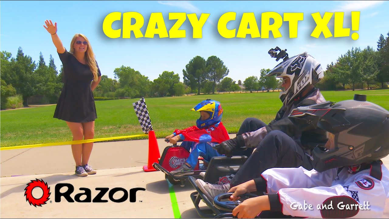 The Razor CRAZY CART & CRAZY CART XL TheEngineeringFamily Kid Toy Video  Review 