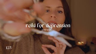 ASMR reiki for depression (cord cutting & plucking heaviness, negative energy)