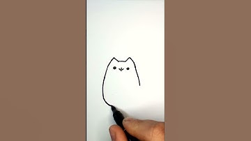 How to draw Pusheen the cat easily