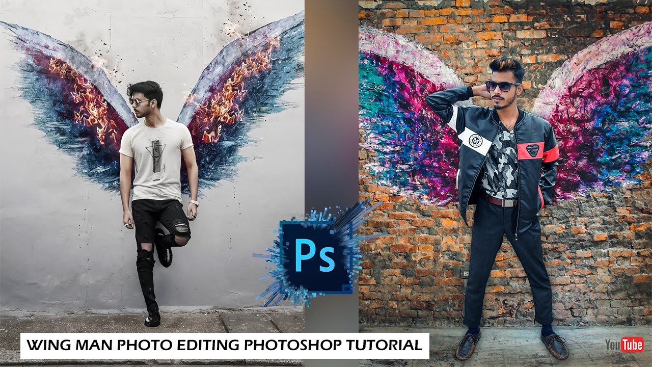 Wing man photo editing photoshop tutorial .man with wings photo editing . photoshop 2020