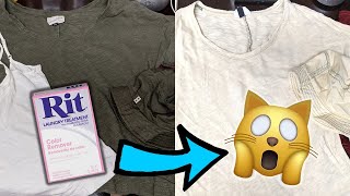 How to use RIT Color Remover (stove top method) to remove stains & color  from clothing 🙀🥼 