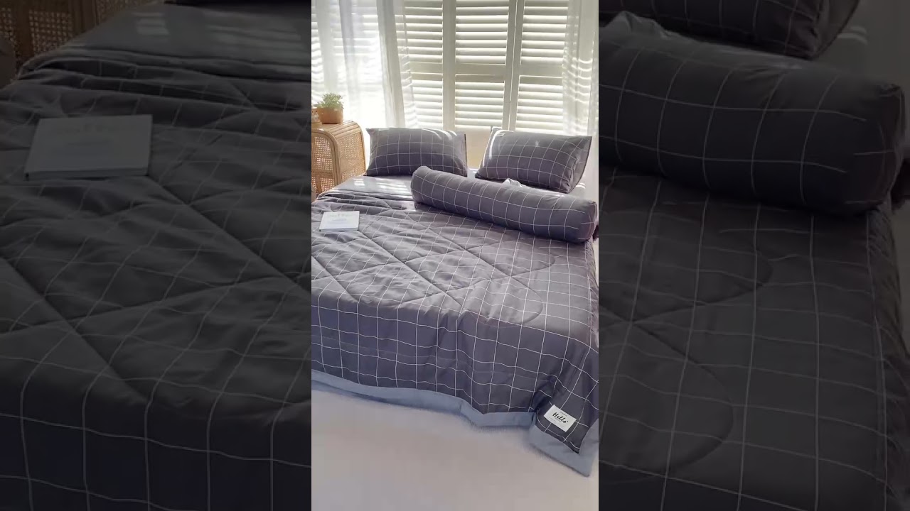 Chăn Ga Gối- Bộ Chăn Ga Gối Đũi Kẻ-Bộ Chăn Ga Gối Đũi Kẻ Hello-Bộ Chăn Ga Gối Đũi Kẻ Hello Siêu Phẩm