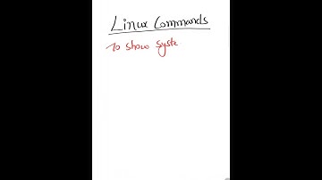 Linux commands - system info