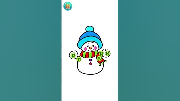 🔢 Counting Numbers & Tracing 🖌️ | SNOWMAN ☃️ #ytshorts #shorts