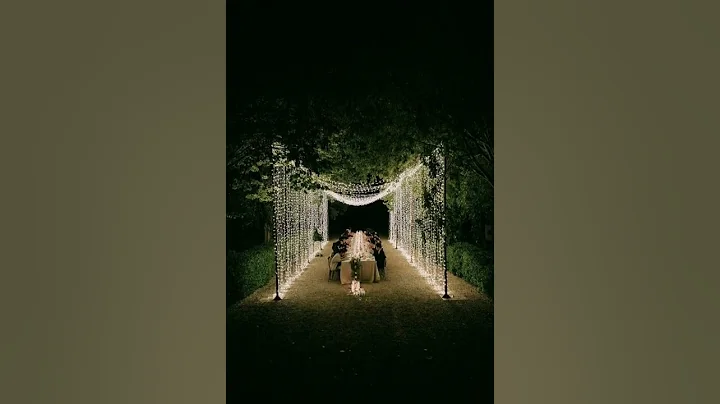 Wedding dinner set up ❤#outdoors #wedding #night #youtubeshorts #viral