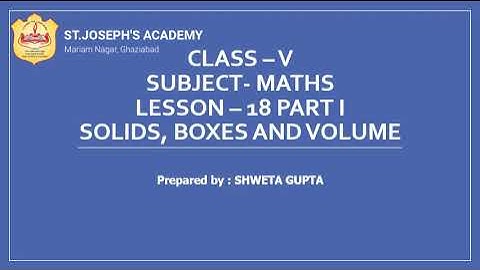 Class 5, Mathematics, Chapter 18, Part 1 by Shweta Gupta