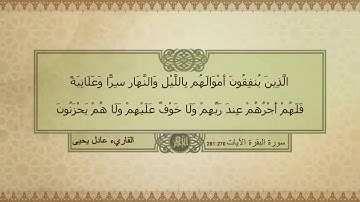سورة البقرة الآيات من 271 إلى 280 - القاريء عادل يحيى