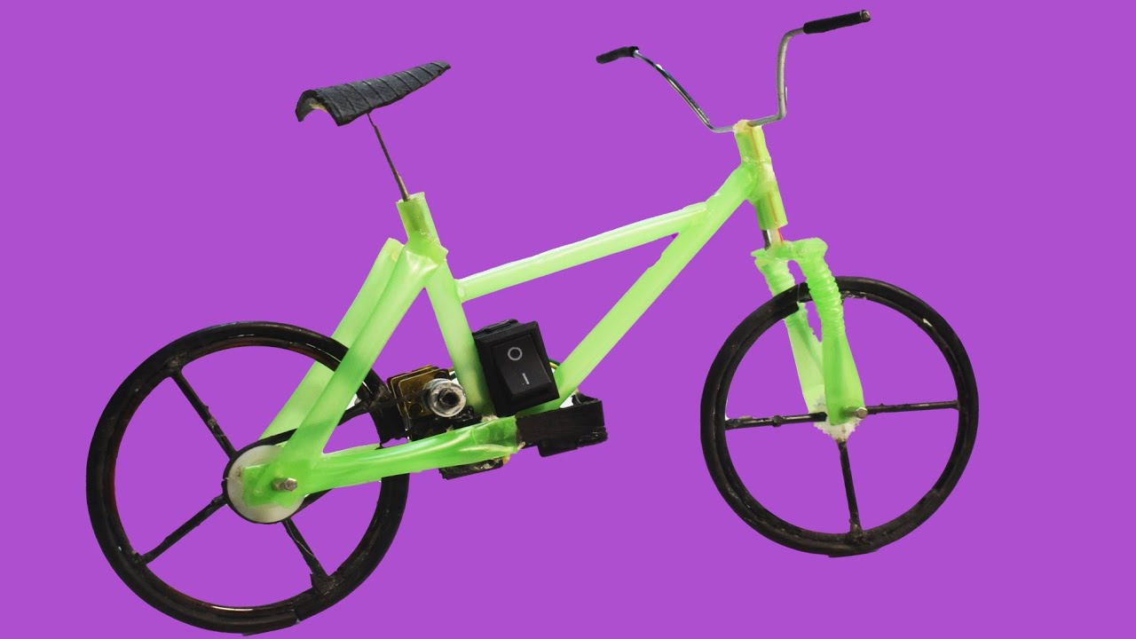 How to Make Mini Electric Bike Diy Project with straw YouTube