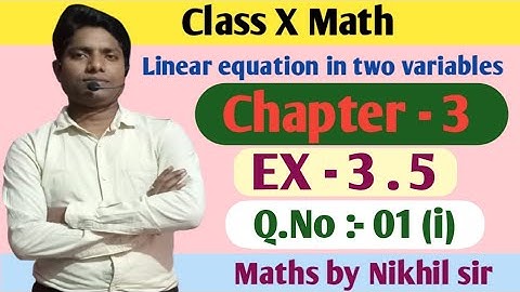 CLASS X MATHS||Chapter 3.5|| Q.1(i)  ||Cross Multiplication Method ||(Part 35) || New NCERT||