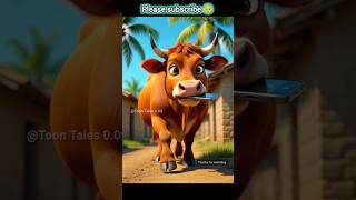 Cow Stole Farmer’s Phone 😂 Started Dancing! | Funny Village Story | #shorts#trending cartoon