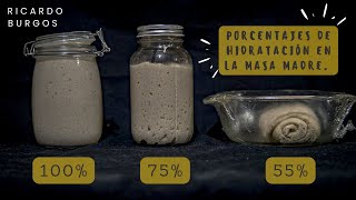 Porcentajes de hidratación en la MASA MADRE (Clase teórica/práctica)