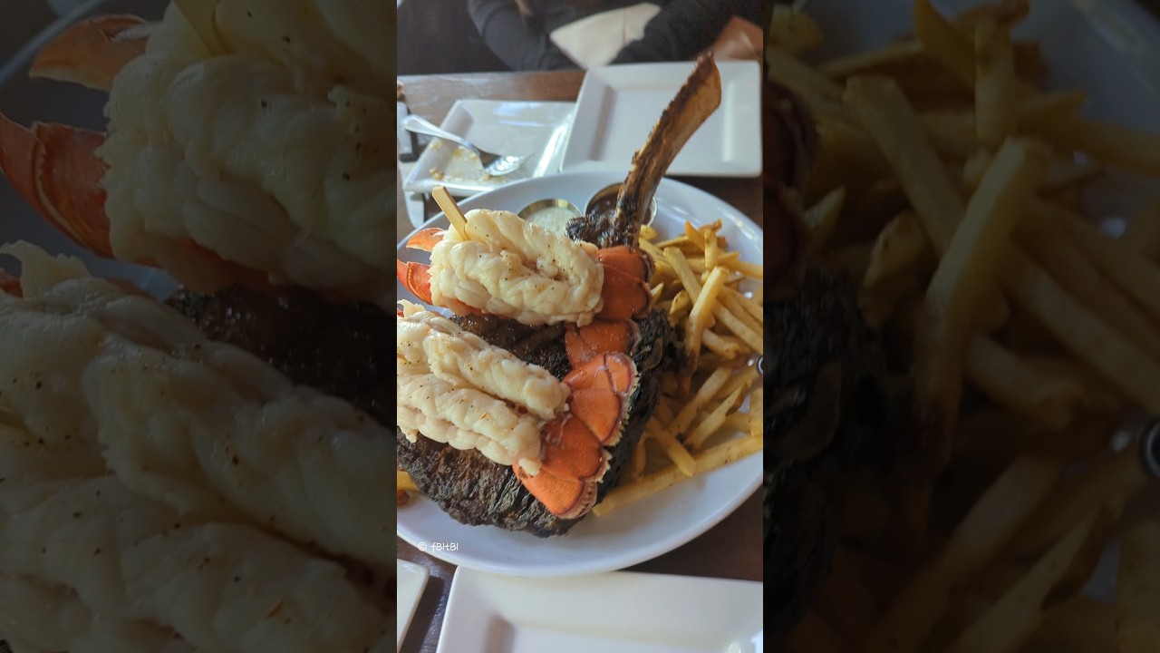 The 2nd birthday meal, and this one is grand! Surf and Turf, lobster and tomahawk steak, so good! 😁