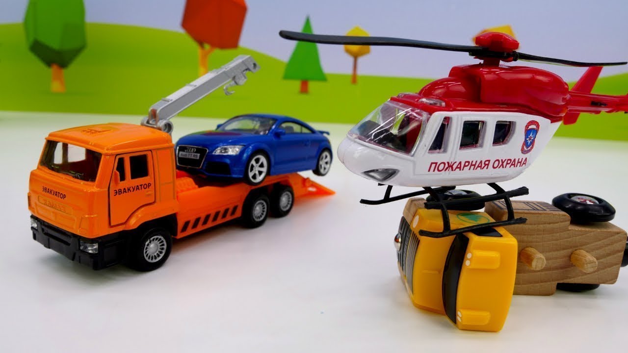 Die Helfer Autos auf Deutsch. Der Sportwagen fährt zu schnell. Video