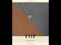 Zircon Palm Tree Pendant Necklace
