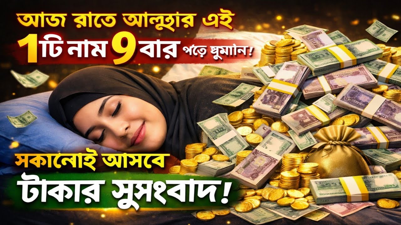আজ রাতে আল্লাহর এই ১টি নাম ৯ বার পড়ে ঘুমান—সকালেই আসতে থাকবে টাকার সুসংবাদ!