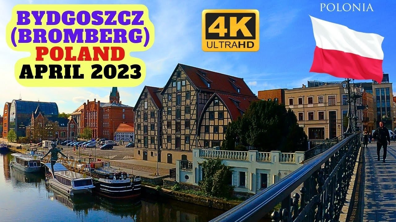 【4K】Bydgoszcz (Bromberg), Poland - walking tour - old market, town hall, cathedral, opera 🇵🇱