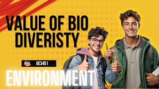 Value of Bio DIveristy in Environment GE3451 in Anna Univeristy| Codewithabdul #valueofbiodiveristy