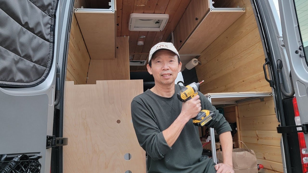 DIY Van Build - Sprinter van conversion cabinets and plumbing - YouTube