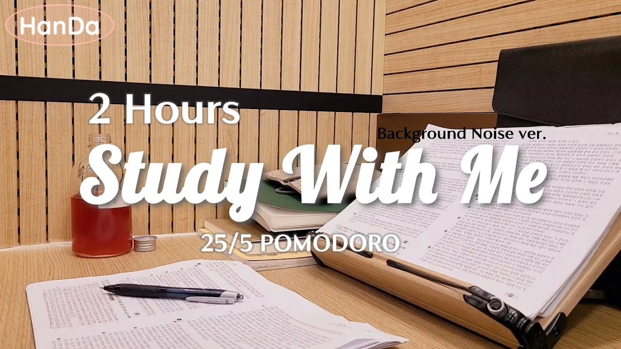 📚 2 Hour Study with Me | 50/10 POMODORO, Real Time, Background Noise ...