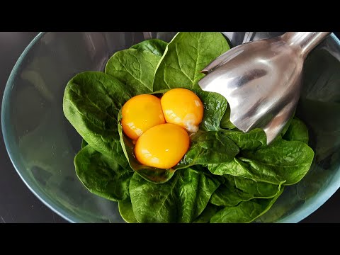 Spinat und Ei verquirlen. Einfach kochen und probieren Sie werden vom Ergebnis begeistert sein # 148