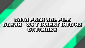 Data from sql file doesn