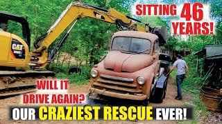 Will it run and drive? Reviving a 1950 Dodge truck parked in 1978! Excavator required!