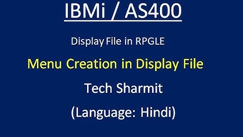 IBMi (AS400) - Menu creation in Display File using #RPGLE