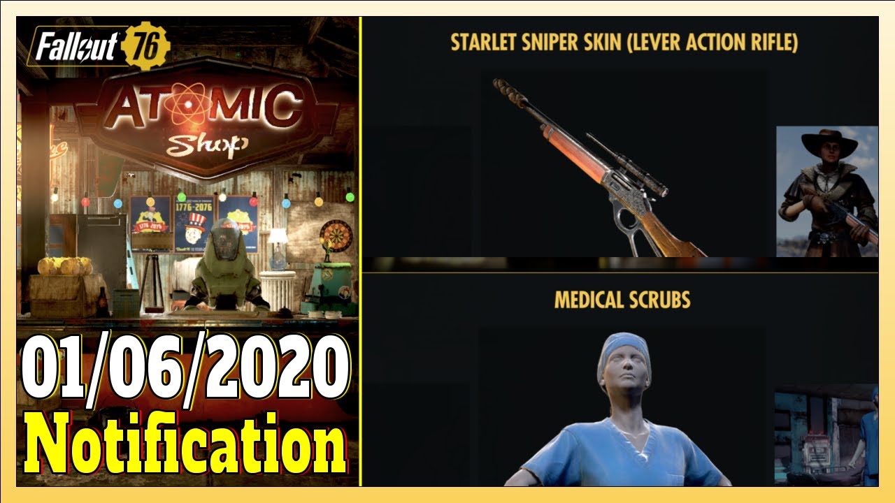 Fallout 76 Atomic Shop Offers us Starlet Sniper Skin & Medical Scrubs Outfit