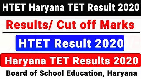 HTET Result 2020 Haryana TET Level Results/ Cut off Marks