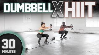 30 Minute FULL BODY Dumbbell HIIT Workout [NO JUMPING/ ADVANCED] screenshot 5