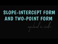 Slope-Intercept form and Two-point form of equation of straight line | NET-2 | Explained in Sindhi