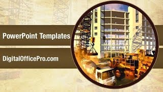 Building Construction Site PowerPoint Template Backgrounds - DigitalOfficePro #00221