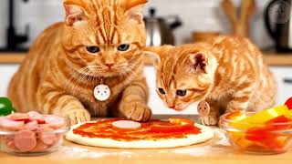 Mother and Kitten Work at a Pizza Shop to Buy a Birthday Cake 🍰 | Heartwarming Cat Story