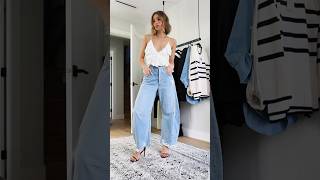 GRWM  STYLING HORSESHOE JEANS #fashion #dailyfashion #shorts #jeans #style #styleinspo