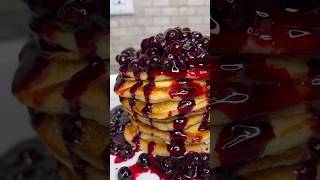 HOMEMADE PANCAKES | HOW TO MAKE BLUEBERRY COMPOTE 🫐🥞 #pancakes
