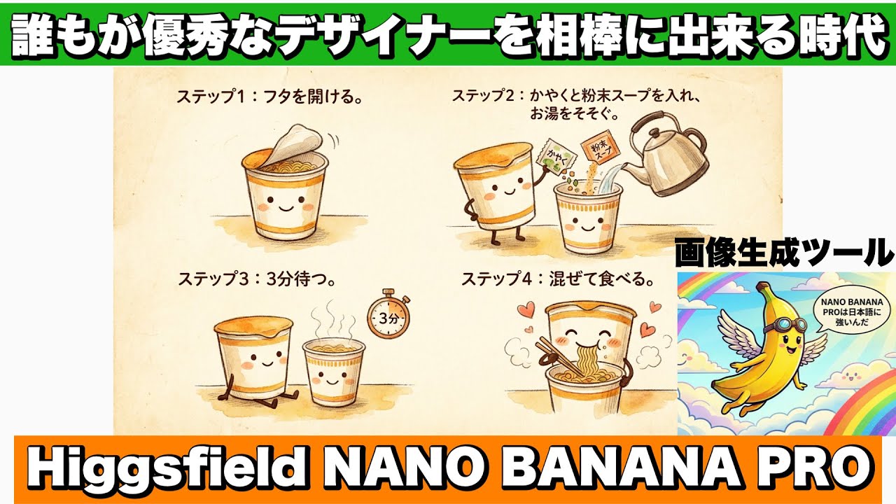 BNANAページ Higgsfield NANO BANANA PRO] Review of NANO BANANA PRO, an AI image