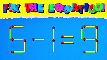 Fix the Equation by Moving ONE Stick!  Brain Teaser Challenge | IQ Test Challenge