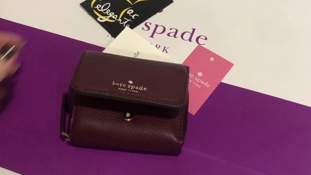 Kate Spade Jackson small continental trifold wallet - YouTube