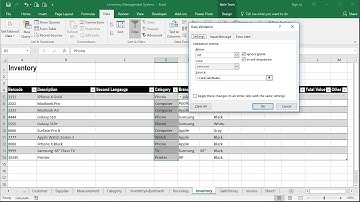 Inventory Management System Part 1 - Creating Inventory Sheet with Dropdown List